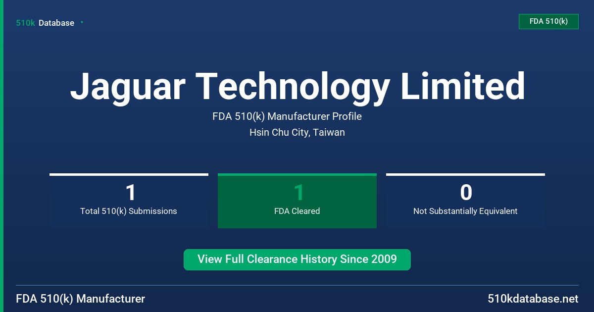 Jaguar Technology Limited FDA 510(k) Manufacturer Profile