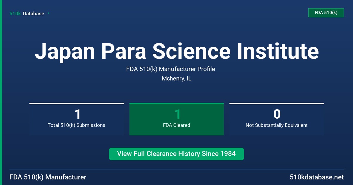 Japan Para Science Institute FDA 510(k) Manufacturer Profile