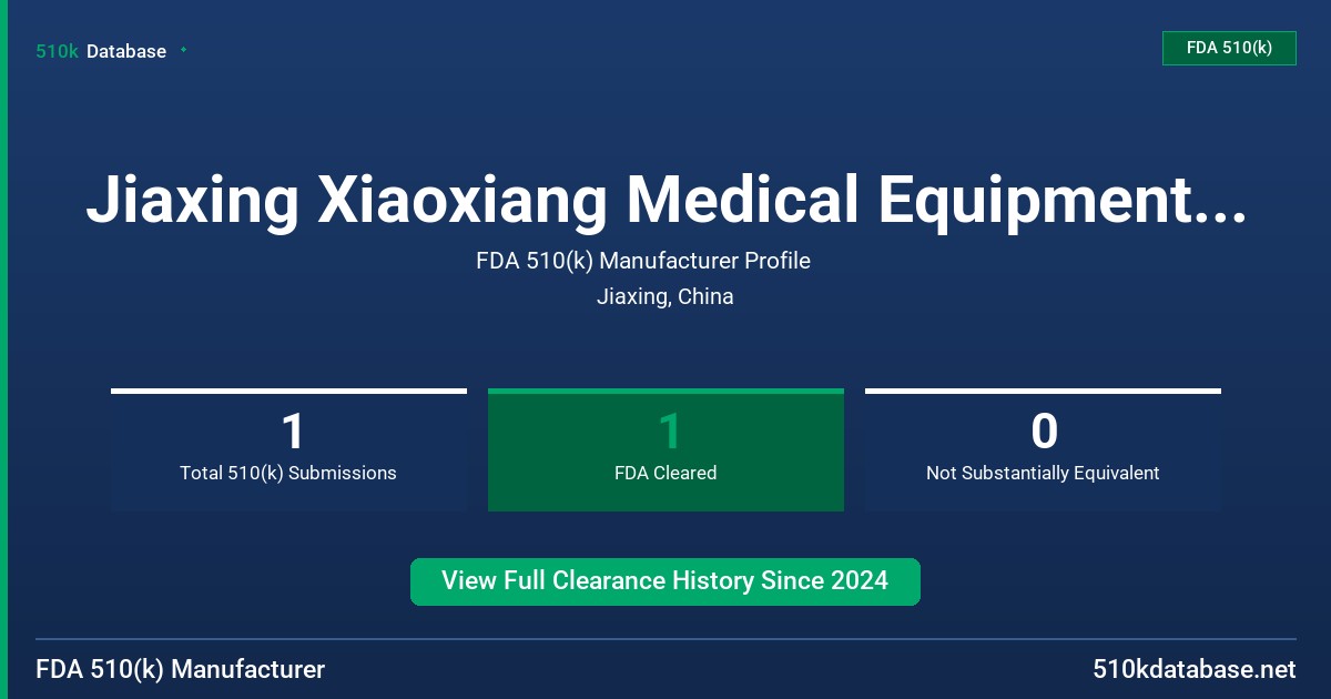Jiaxing Xiaoxiang Medical Equipment Technology Co., Ltd. FDA 510(k) Manufacturer Profile