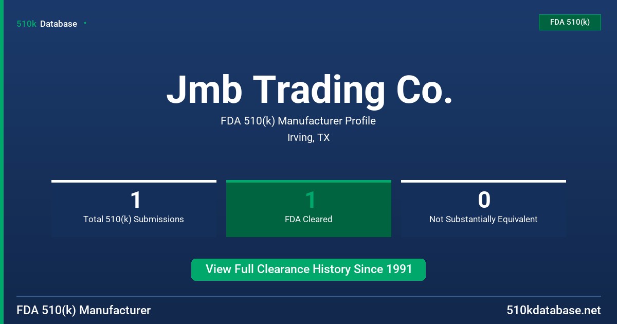 Jmb Trading Co. FDA 510(k) Manufacturer Profile