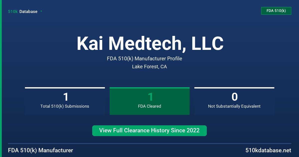 Kai Medtech, LLC FDA 510(k) Manufacturer Profile
