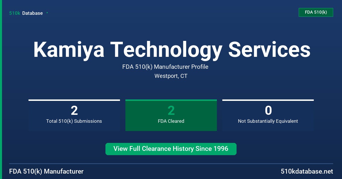 Kamiya Technology Services FDA 510(k) Manufacturer Profile