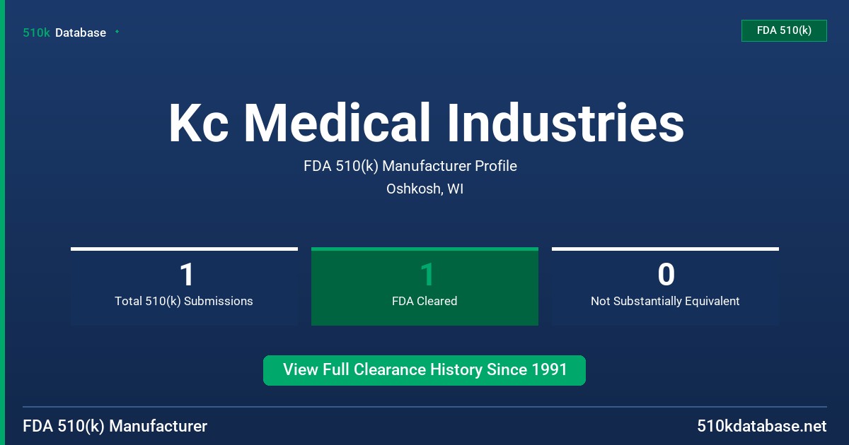Kc Medical Industries FDA 510(k) Manufacturer Profile