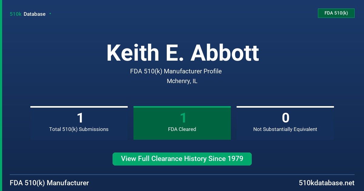 Keith E. Abbott FDA 510(k) Manufacturer Profile