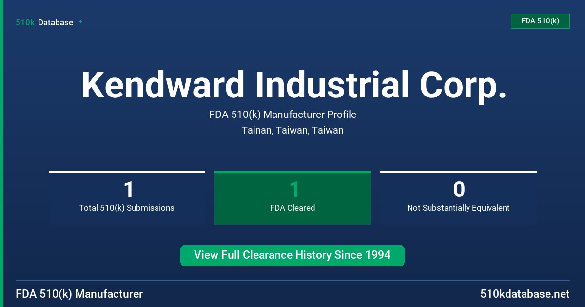 Kendward Industrial Corp. FDA 510(k) Manufacturer Profile