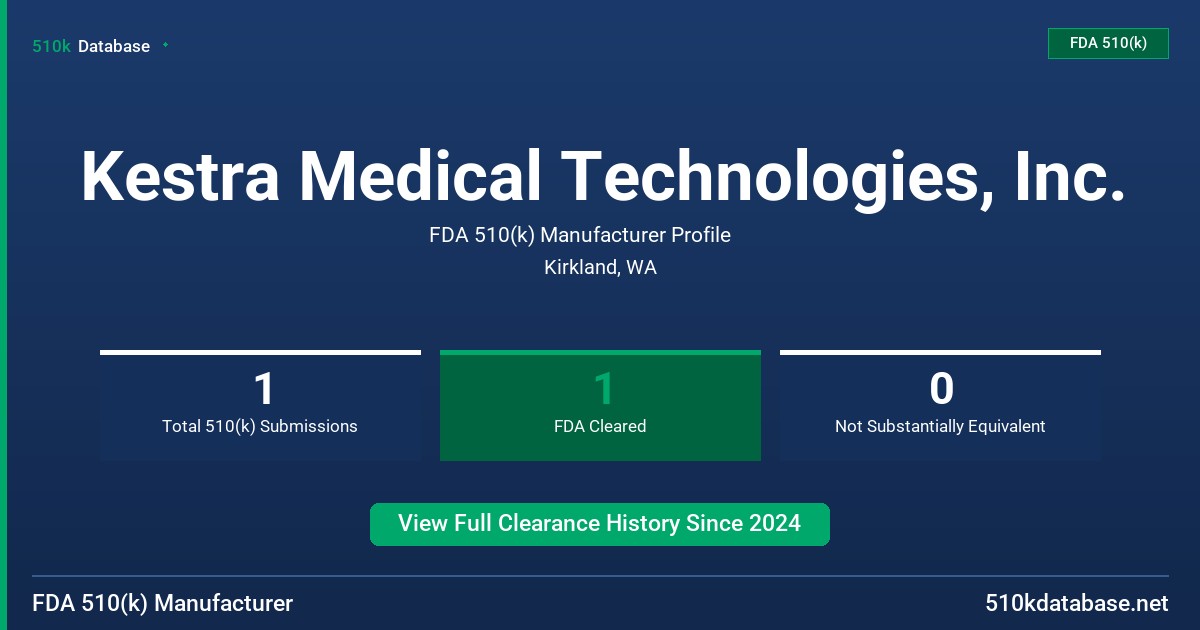 Kestra Medical Technologies, Inc. FDA 510(k) Manufacturer Profile