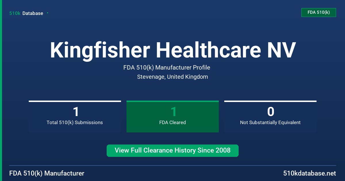 Kingfisher Healthcare NV FDA 510(k) Manufacturer Profile