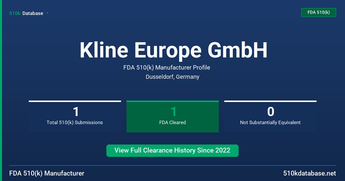 Kline Europe GmbH FDA 510(k) Manufacturer Profile