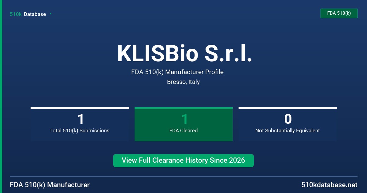 KLISBio S.r.l. FDA 510(k) Manufacturer Profile