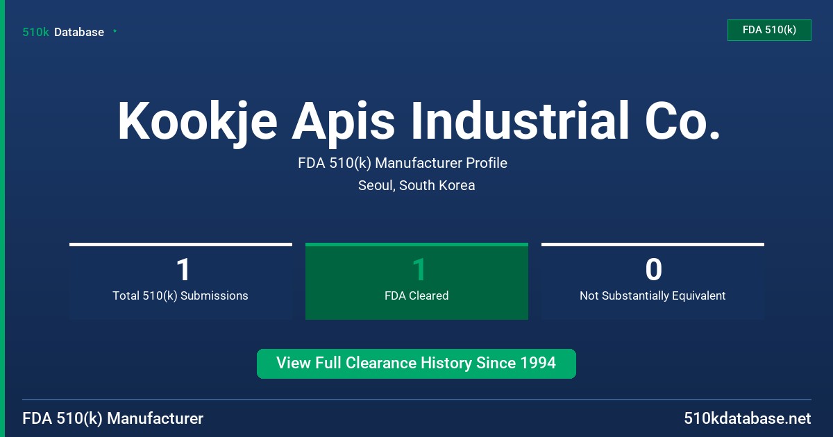 Kookje Apis Industrial Co. FDA 510(k) Manufacturer Profile