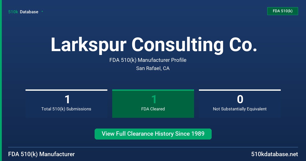 Larkspur Consulting Co. FDA 510(k) Manufacturer Profile