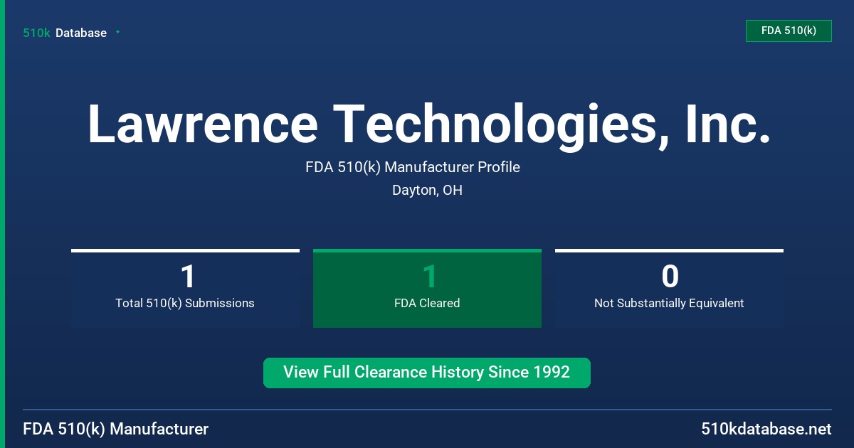 Lawrence Technologies, Inc. FDA 510(k) Manufacturer Profile