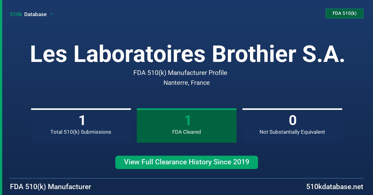 Les Laboratoires Brothier S.A. FDA 510(k) Manufacturer Profile