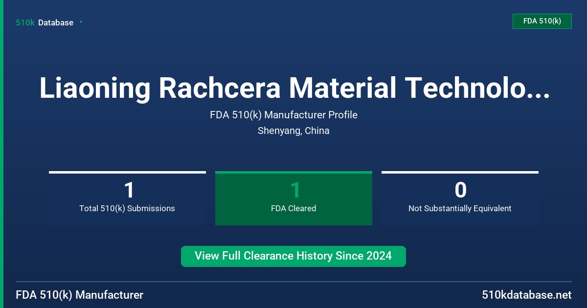 Liaoning Rachcera Material Technology Co., Ltd. FDA 510(k) Manufacturer Profile