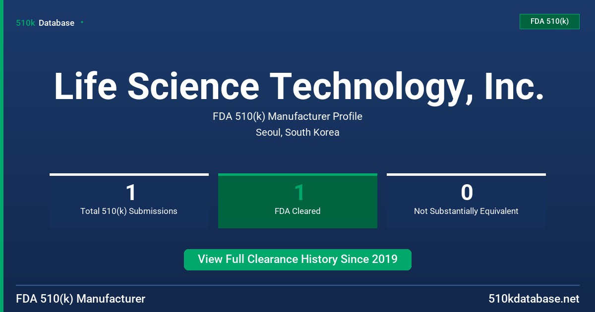 Life Science Technology, Inc. FDA 510(k) Manufacturer Profile