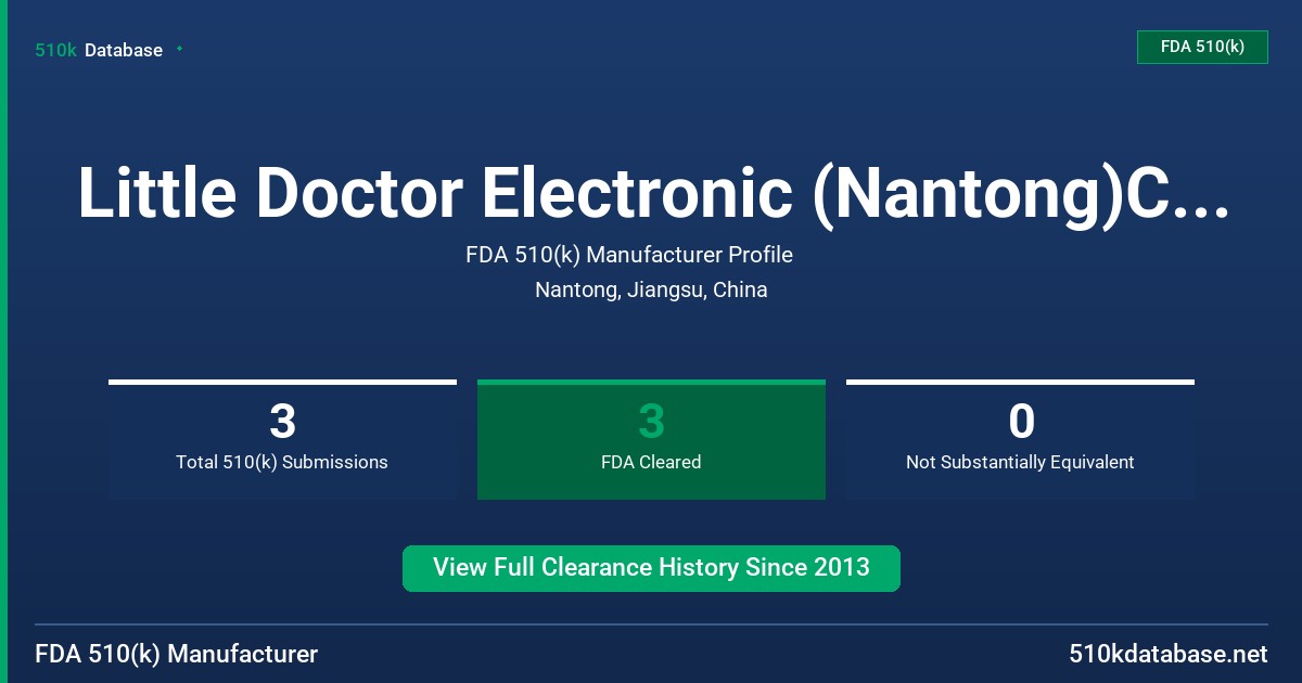 Little Doctor Electronic (Nantong)Co.,Ltd FDA 510(k) Manufacturer Profile