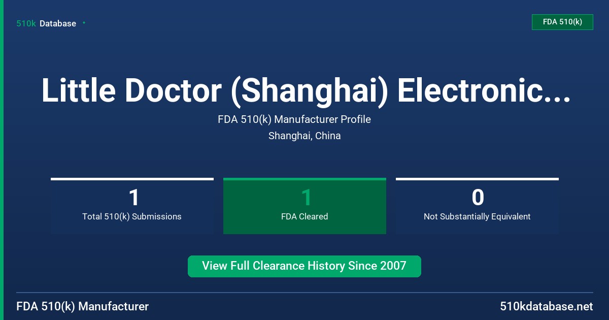 Little Doctor (Shanghai) Electronic Manufacturing FDA 510(k) Manufacturer Profile