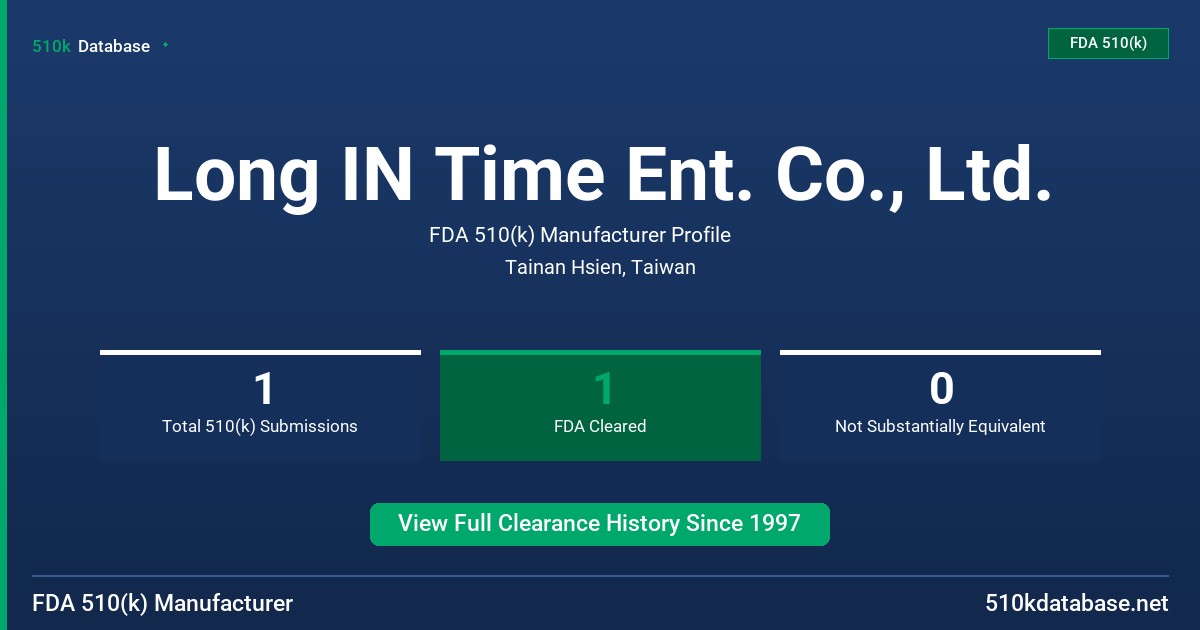 Long IN Time Ent. Co., Ltd. FDA 510(k) Manufacturer Profile