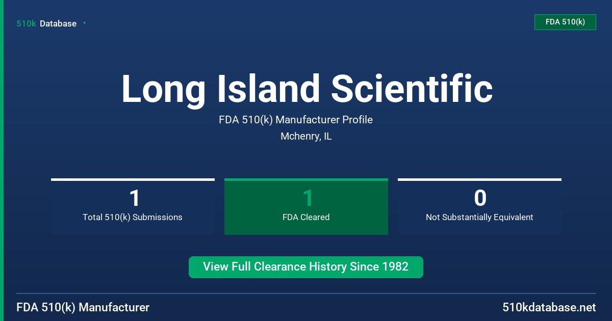 Long Island Scientific FDA 510(k) Manufacturer Profile