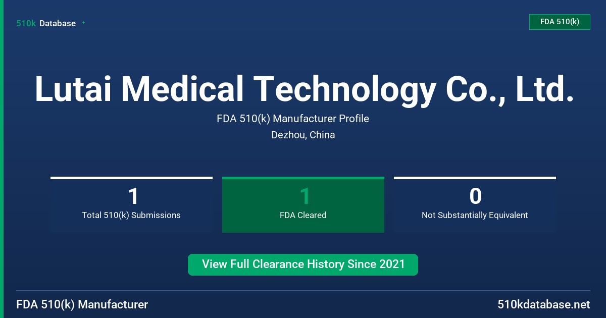 Lutai Medical Technology Co., Ltd. FDA 510(k) Manufacturer Profile