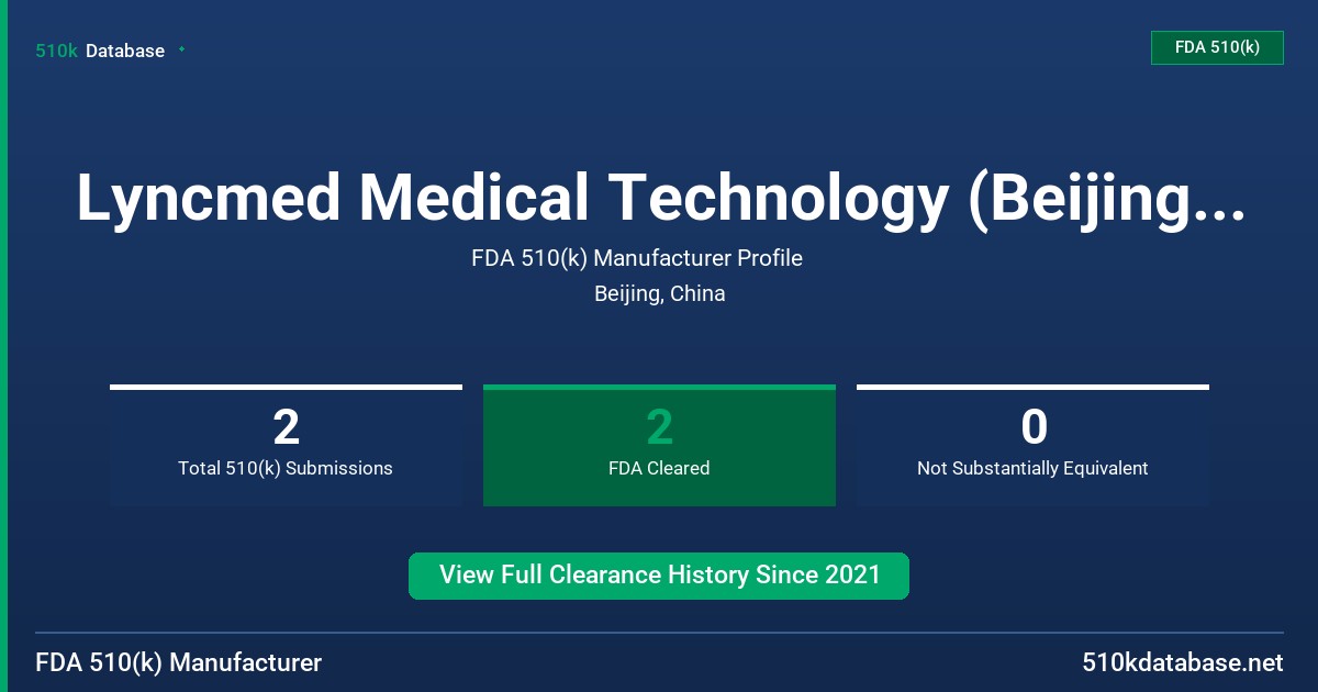 Lyncmed Medical Technology (Beijing) Co., Ltd. FDA 510(k) Manufacturer Profile