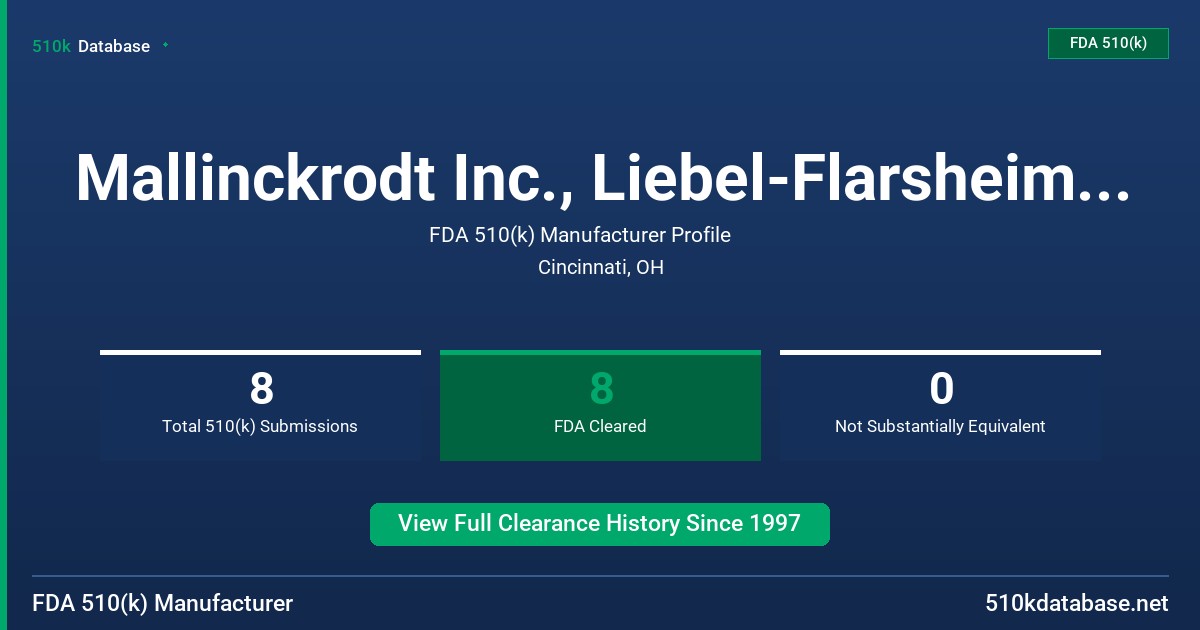 Mallinckrodt Inc., Liebel-Flarsheim Business FDA 510(k) Manufacturer Profile