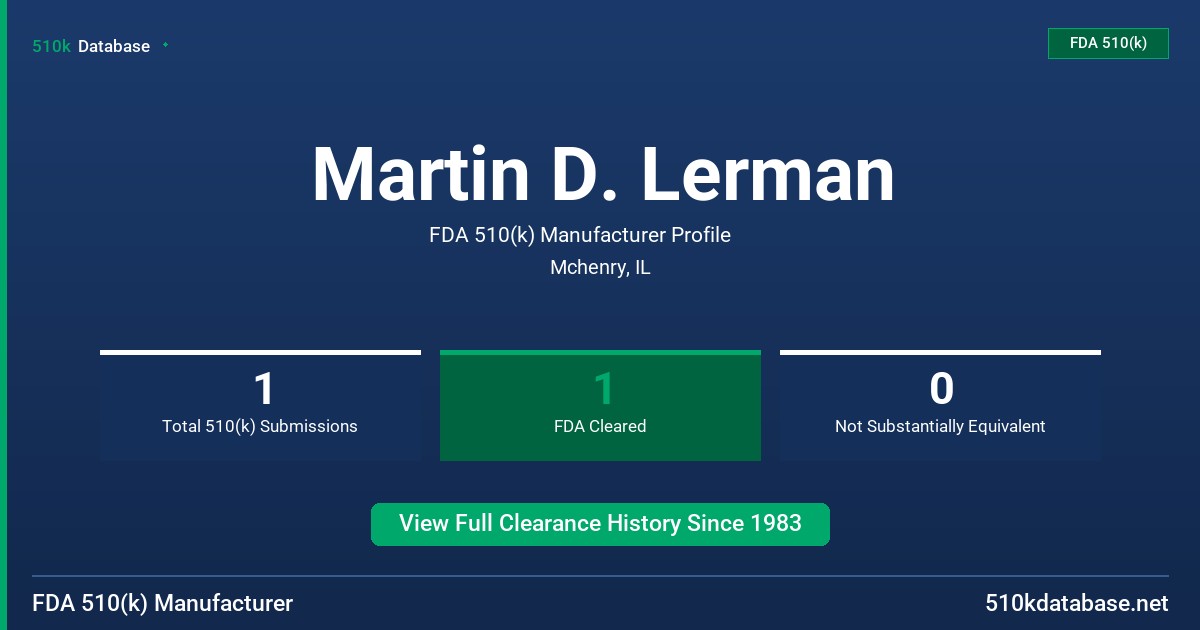 Martin D. Lerman FDA 510(k) Manufacturer Profile