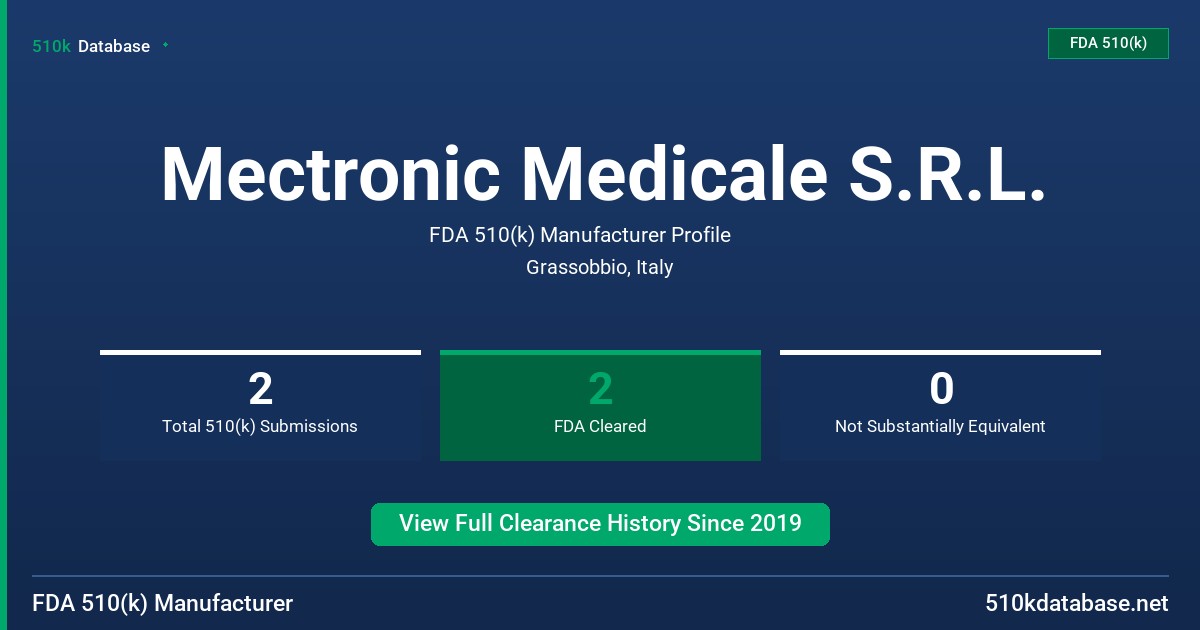Mectronic Medicale S.R.L. FDA 510(k) Manufacturer Profile