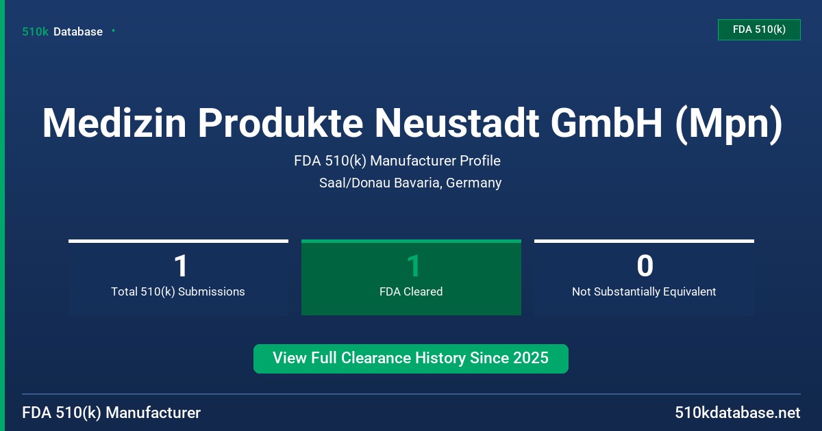 Medizin Produkte Neustadt GmbH (Mpn) FDA 510(k) Manufacturer Profile