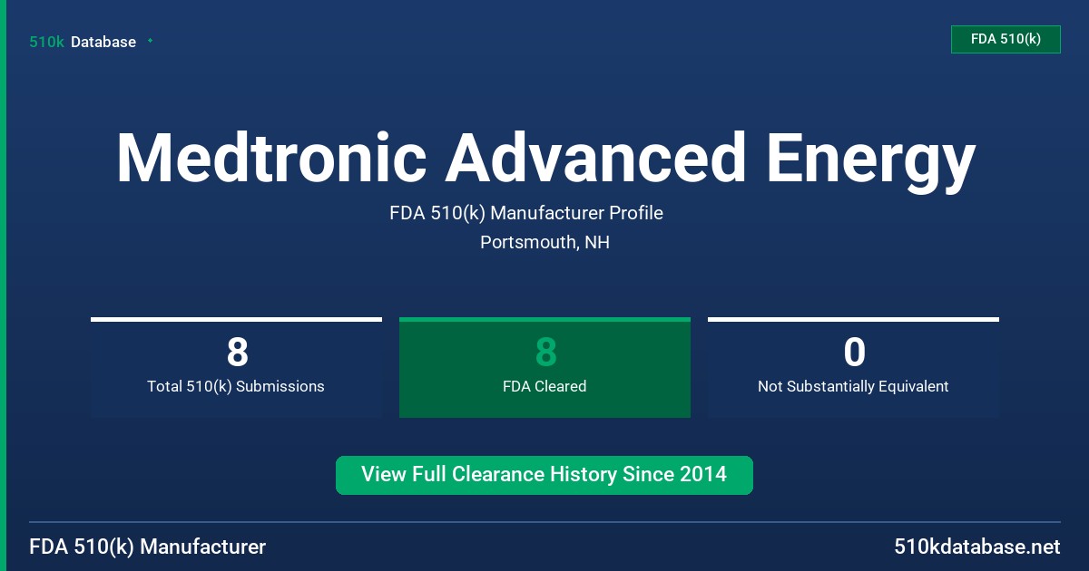 Medtronic Advanced Energy FDA 510(k) Manufacturer Profile
