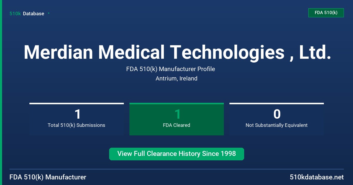 Merdian Medical Technologies , Ltd. FDA 510(k) Manufacturer Profile