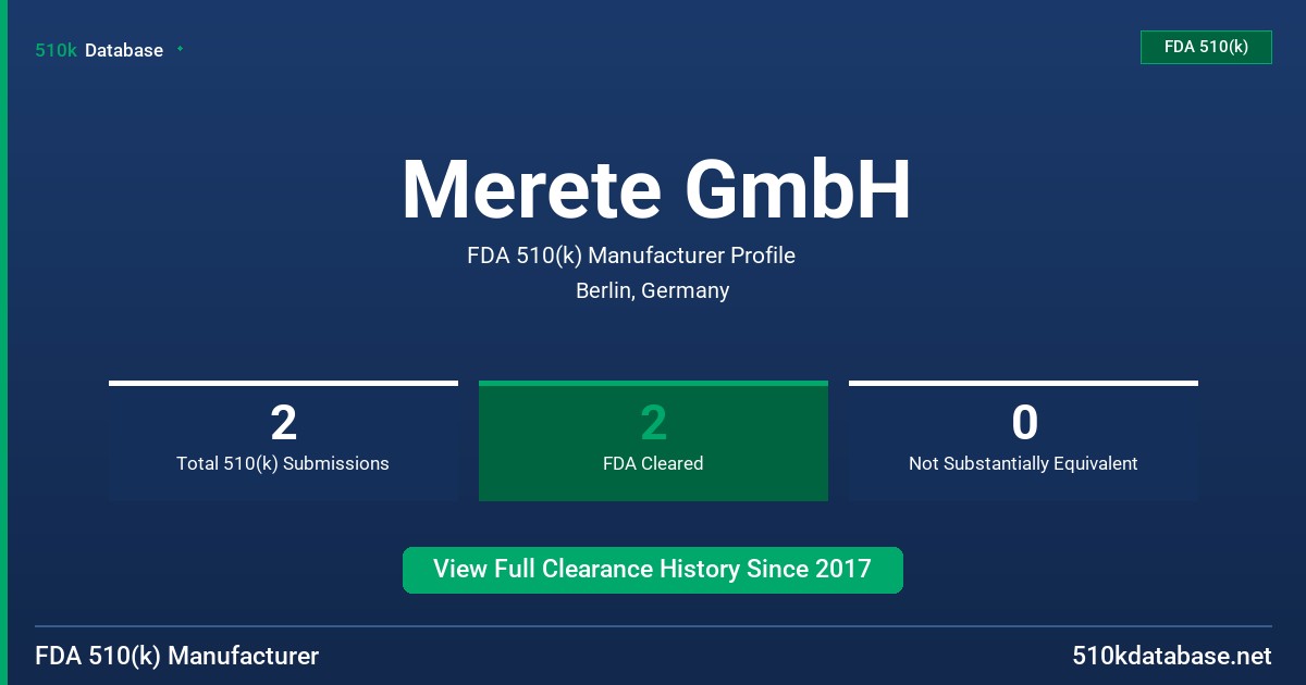 Merete GmbH FDA 510(k) Manufacturer Profile