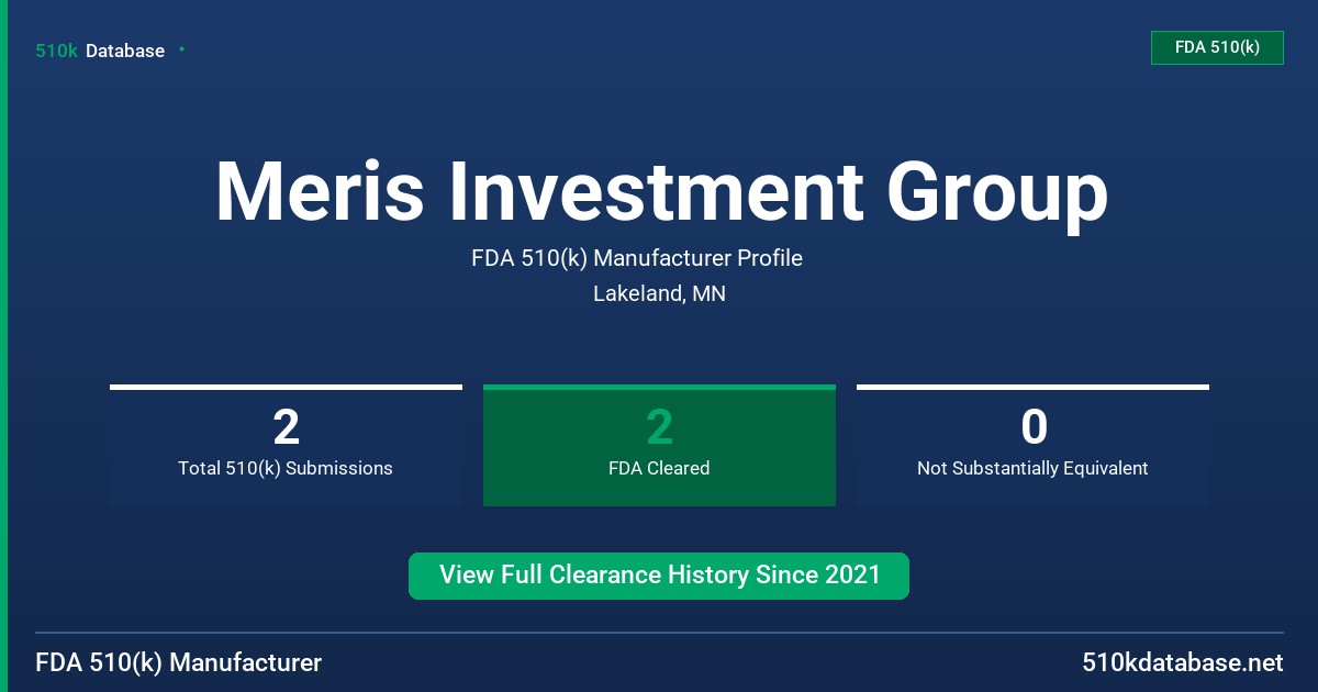 Meris Investment Group FDA 510(k) Manufacturer Profile