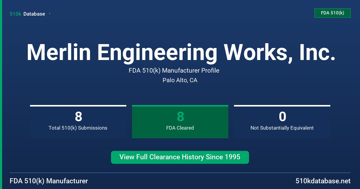 Merlin Engineering Works, Inc. FDA 510(k) Manufacturer Profile