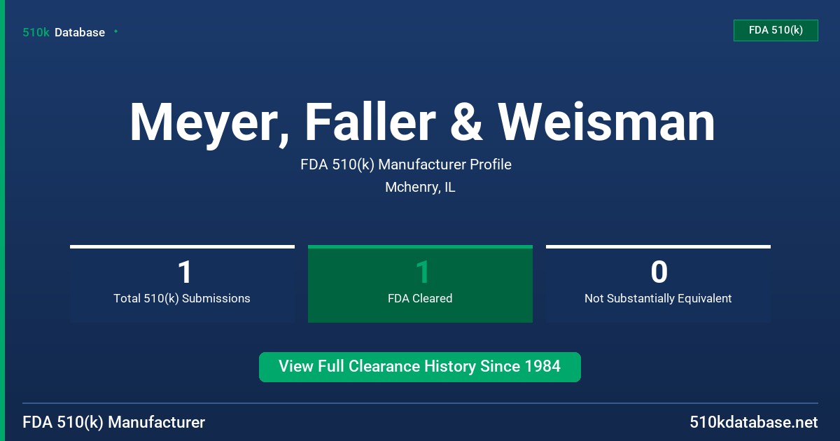 Meyer, Faller & Weisman FDA 510(k) Manufacturer Profile