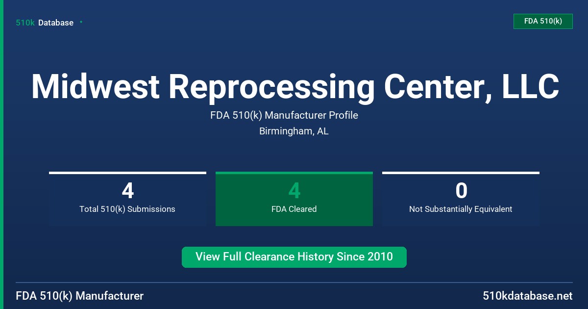 Midwest Reprocessing Center, LLC FDA 510(k) Manufacturer Profile