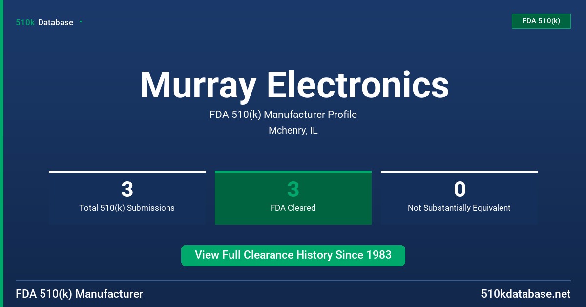 Murray Electronics FDA 510(k) Manufacturer Profile