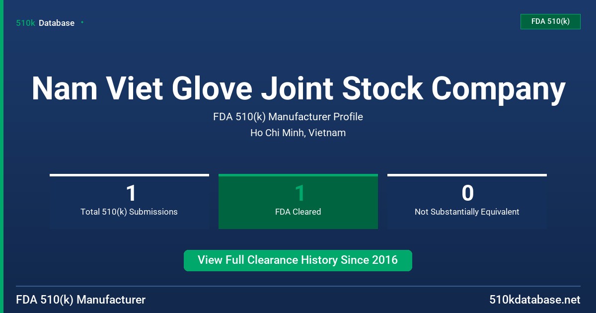Nam Viet Glove Joint Stock Company FDA 510(k) Manufacturer Profile