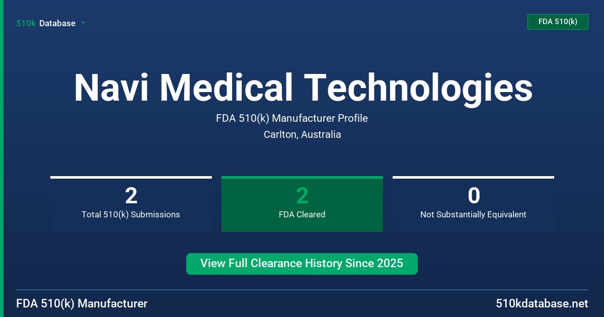Navi Medical Technologies FDA 510(k) Manufacturer Profile