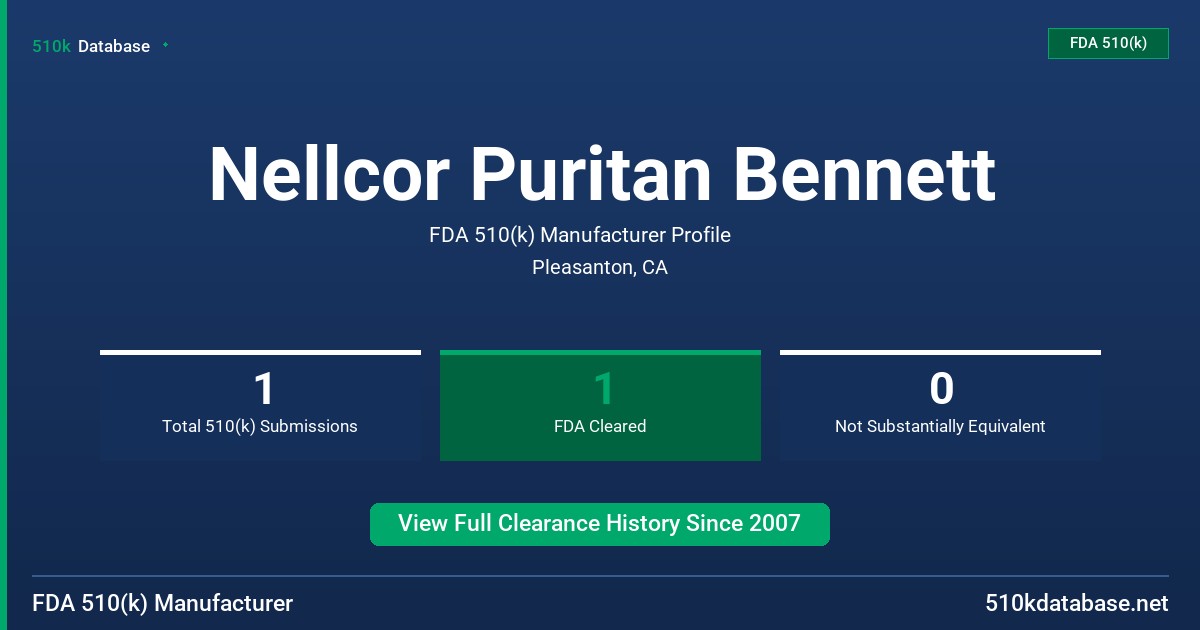 Nellcor Puritan Bennett FDA 510(k) Manufacturer Profile