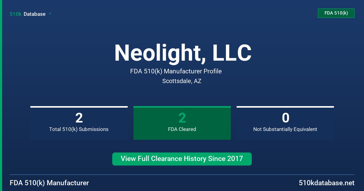 Neolight, LLC FDA 510(k) Manufacturer Profile