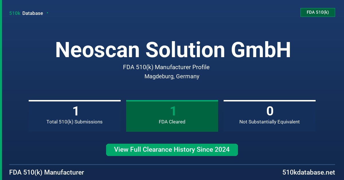 Neoscan Solution GmbH FDA 510(k) Manufacturer Profile