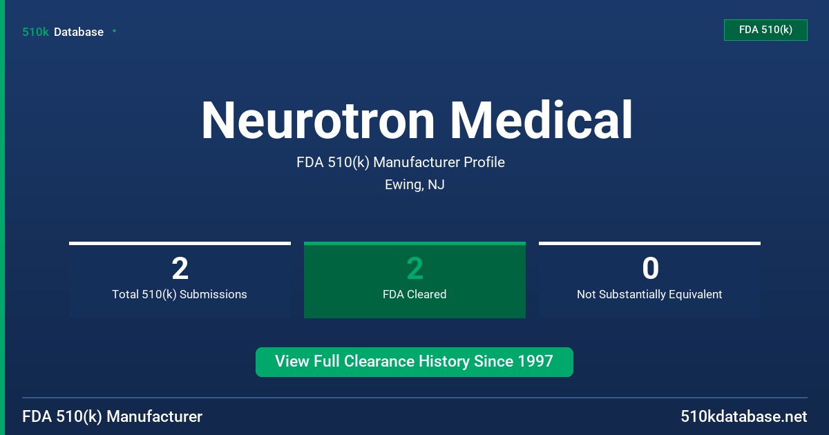 Neurotron Medical FDA 510(k) Manufacturer Profile