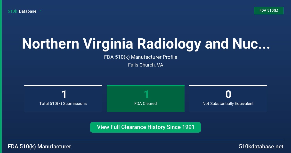 Northern Virginia Radiology and Nuclear Medicine FDA 510(k) Manufacturer Profile