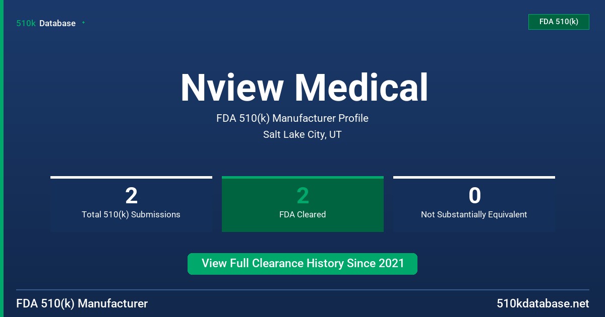 Nview Medical FDA 510(k) Manufacturer Profile