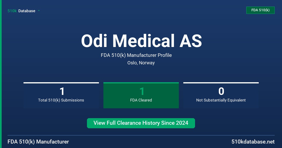 Odi Medical AS FDA 510(k) Manufacturer Profile
