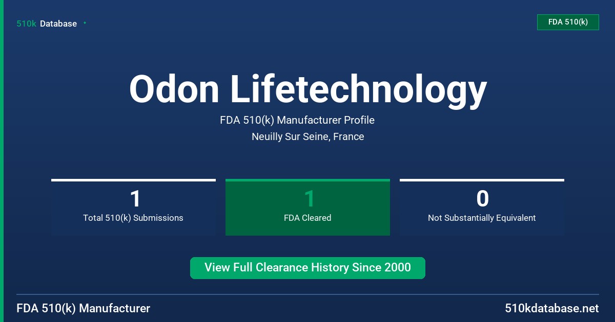 Odon Lifetechnology FDA 510(k) Manufacturer Profile