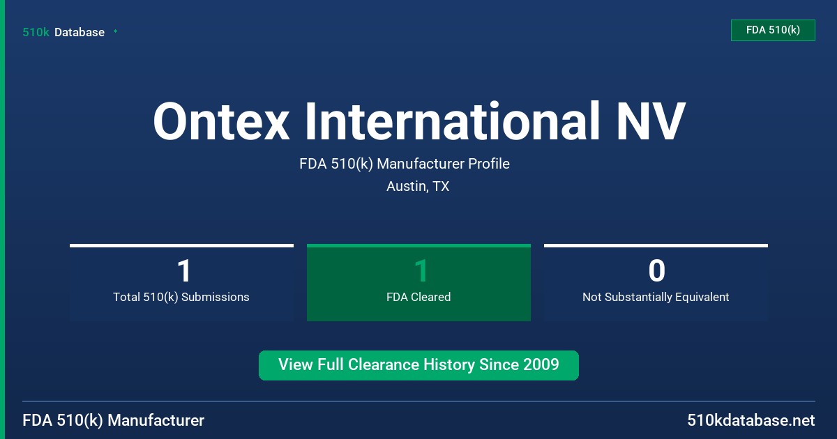 Ontex International NV FDA 510(k) Manufacturer Profile