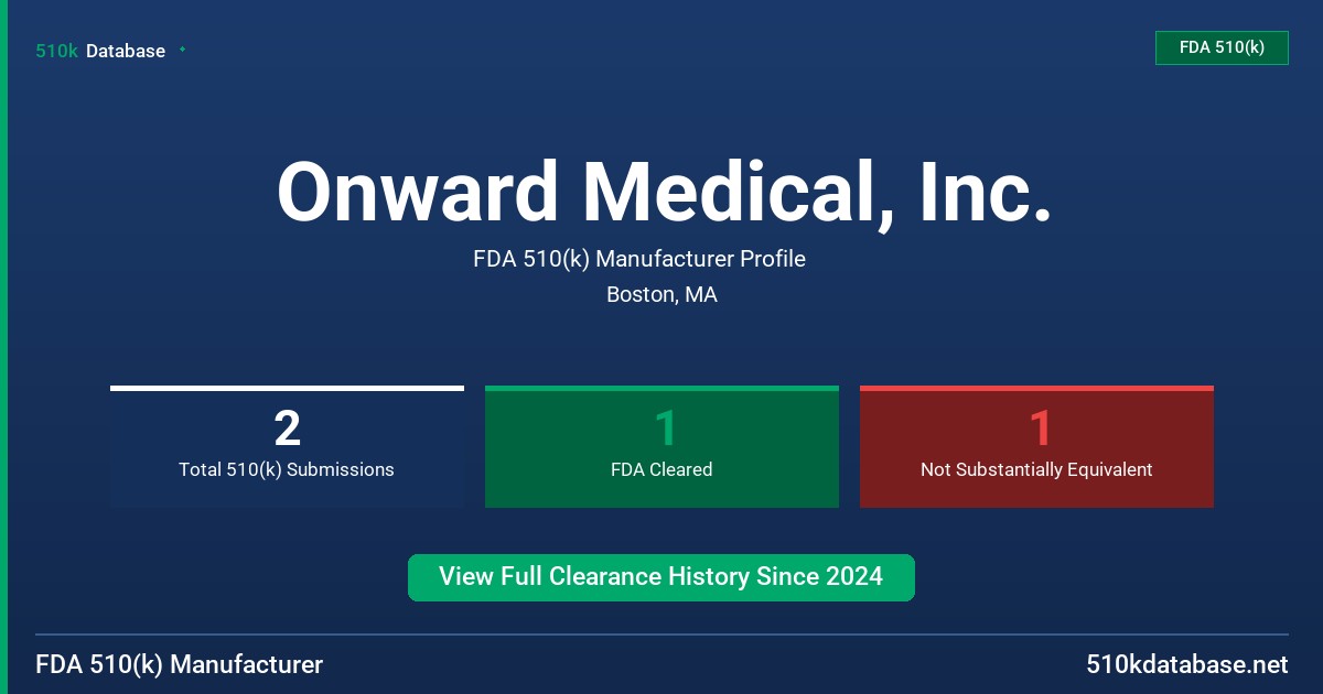 Onward Medical, Inc. FDA 510(k) Manufacturer Profile