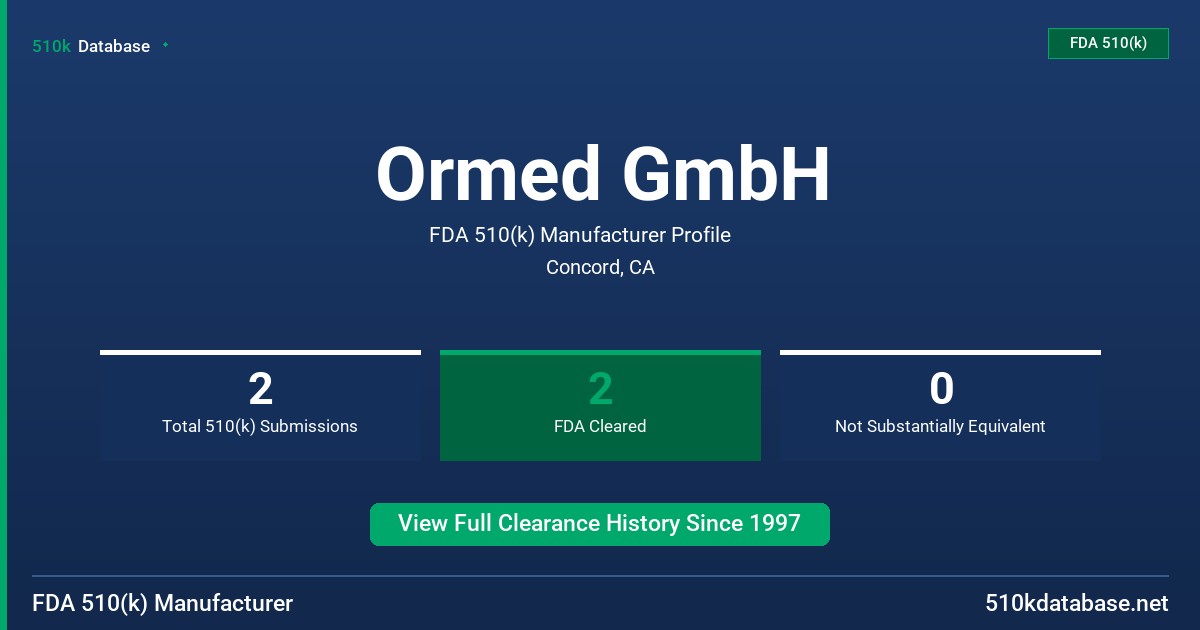 Ormed GmbH FDA 510(k) Manufacturer Profile